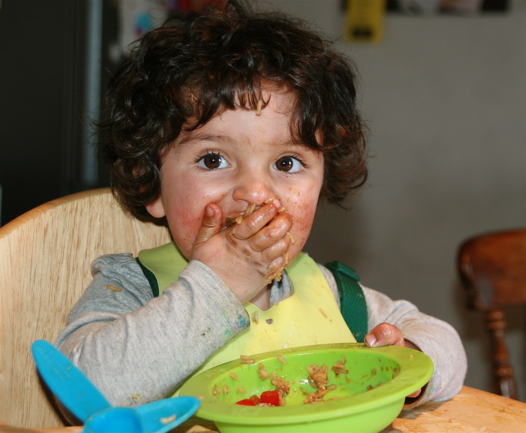 Stuffing those last few bits of Bowl Number Three in!