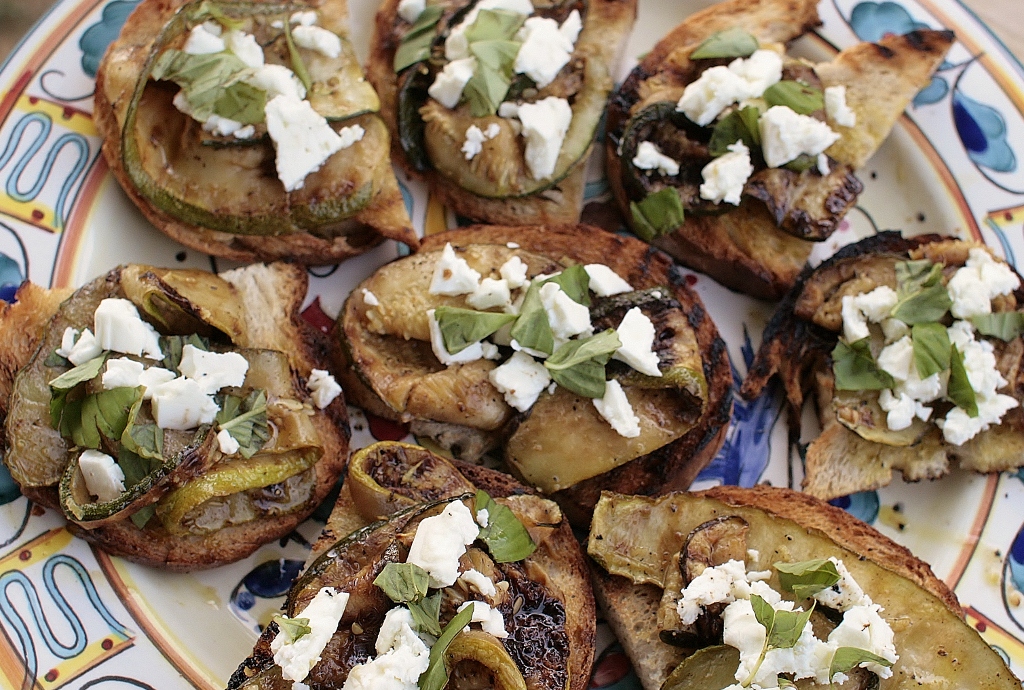 Courgette, Feta & Basil Bruschetta